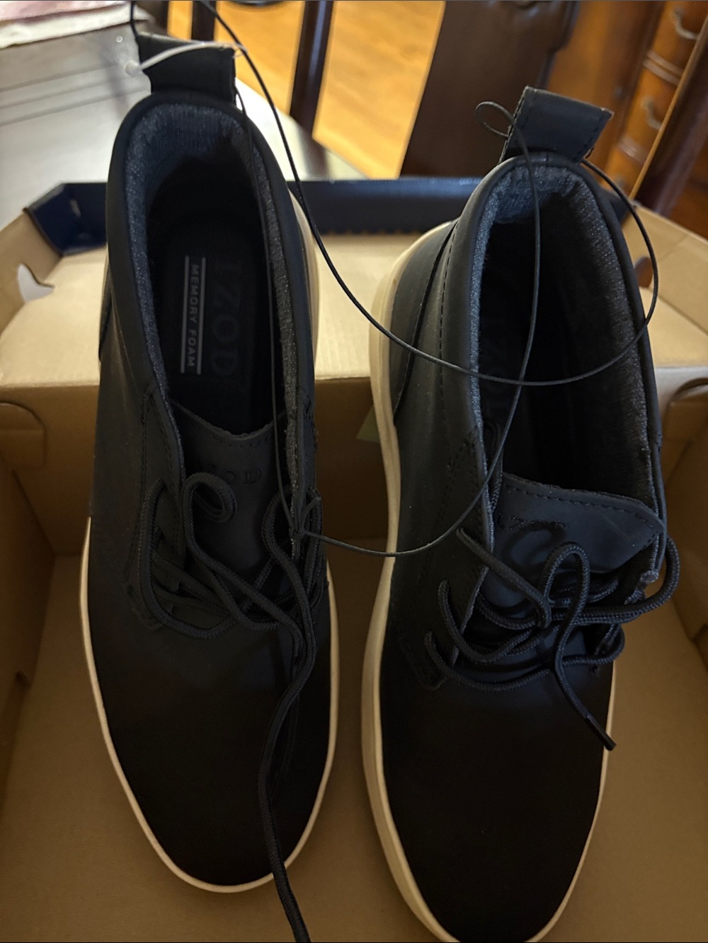 Izod Palmer Men's Black Casual Sneakers with White Sole
